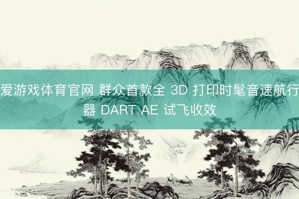 爱游戏体育官网 群众首款全 3D 打印时髦音速航行器 DART AE 试飞收效