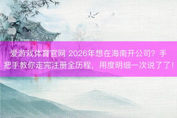 爱游戏体育官网 2026年想在海南开公司？手把手教你走完注册全历程，用度明细一次说了了！