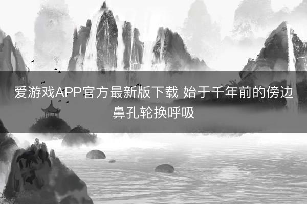 爱游戏APP官方最新版下载 始于千年前的傍边鼻孔轮换呼吸