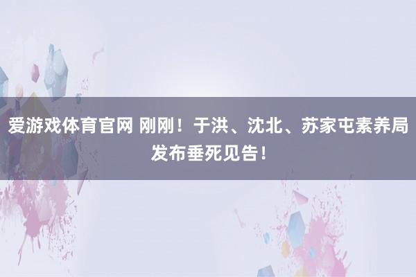 爱游戏体育官网 刚刚!于洪、沈北、苏家屯素养局发布垂死见告!