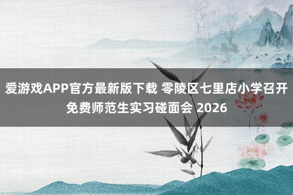 爱游戏APP官方最新版下载 零陵区七里店小学召开免费师范生实习碰面会 2026