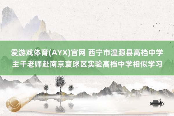 爱游戏体育(AYX)官网 西宁市湟源县高档中学主干老师赴南京寰球区实验高档中学相似学习