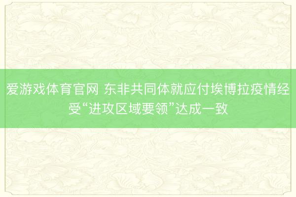 爱游戏体育官网 东非共同体就应付埃博拉疫情经受“进攻区域要领”达成一致