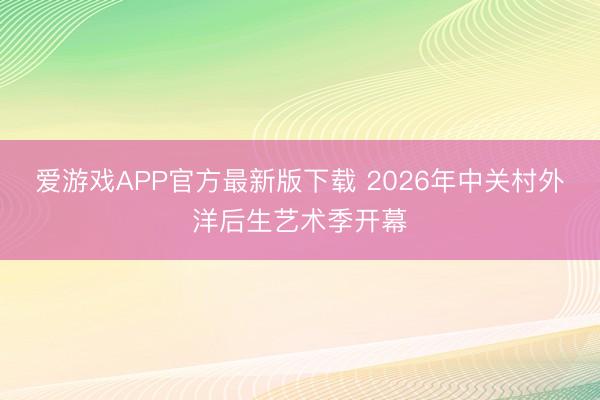 爱游戏APP官方最新版下载 2026年中关村外洋后生艺术季开幕