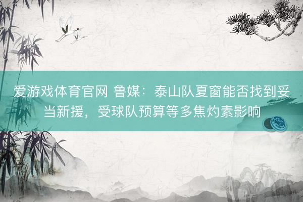 爱游戏体育官网 鲁媒：泰山队夏窗能否找到妥当新援，受球队预算等多焦灼素影响