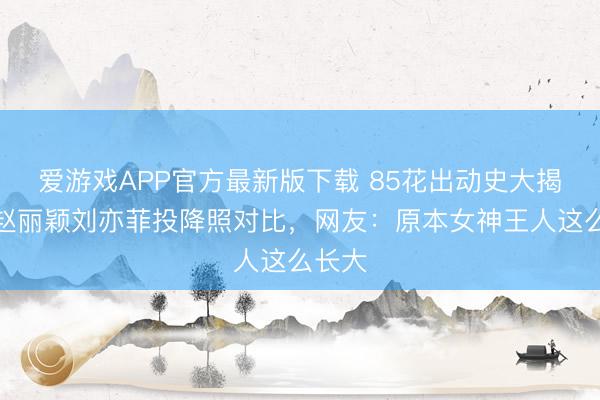 爱游戏APP官方最新版下载 85花出动史大揭秘！赵丽颖刘亦菲投降照对比，网友：原本女神王人这么长大